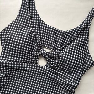 Albion Gingham Top Knot One Piece Swim Suit Size Large